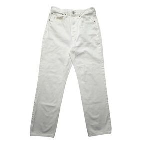 Denim Forum The Joni High Rise Loose Jeans Womens 27 White Wide Leg Denim 29L